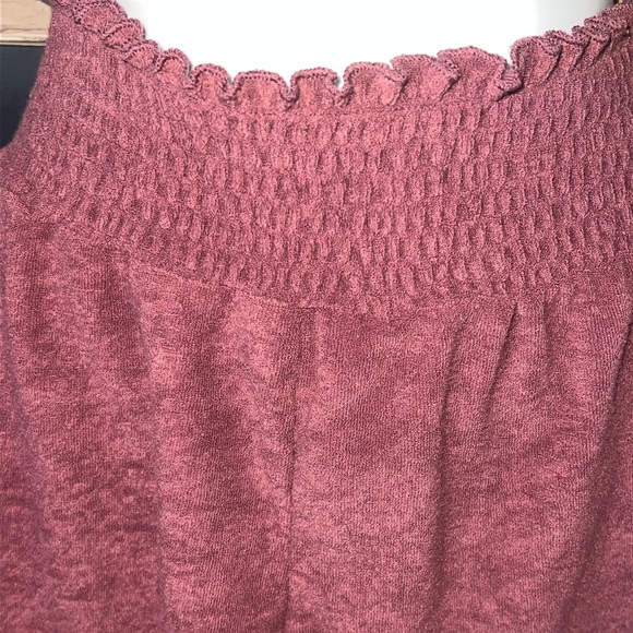 Bozzolo Smocked Tube Top & Shorts Set | Mauve 2-Piece Lounge Outfit (Medium) - Picture 3 of 8